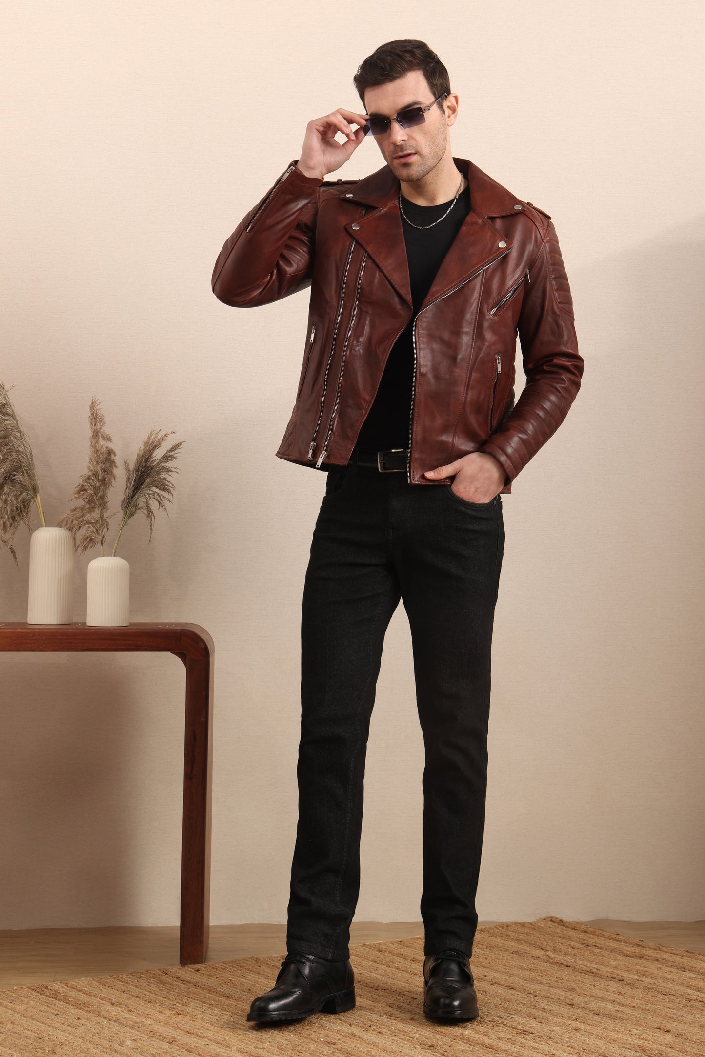 Baron’s Crest – Quilted Leather Biker Jacket