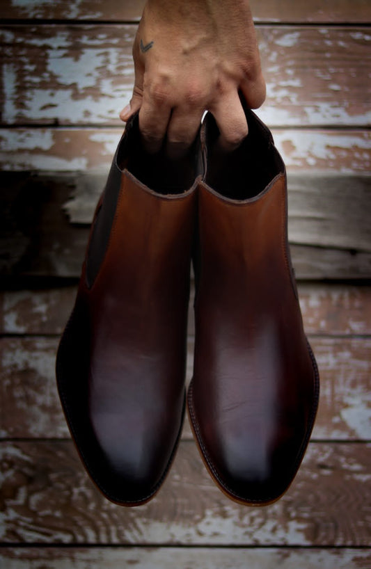 The Regent Ember – Burnished Leather Chelsea Boots
