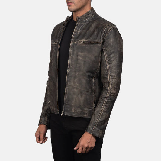 Weathered Crown Leather Jacket