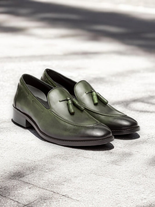 Verdant Monarch – Patina Tassel Loafer
