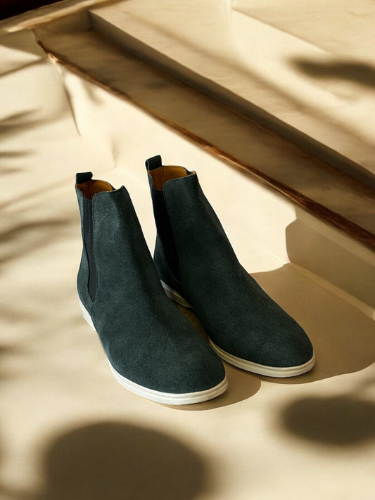 Verdant Drift — Suede Chelsea Sneakers