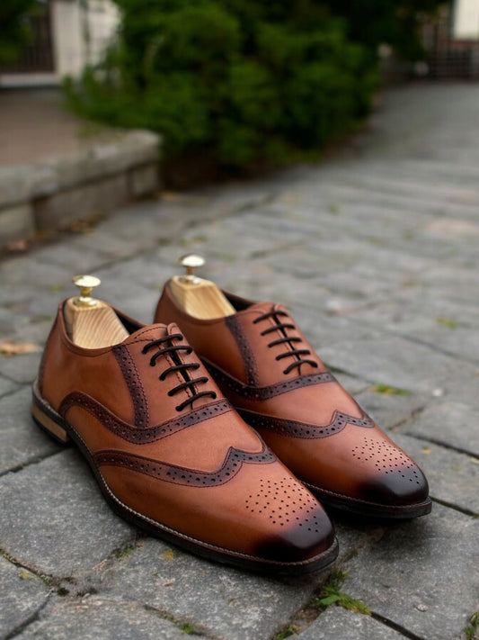Cavendish Clay — Dual-Tone Wingtip Oxford