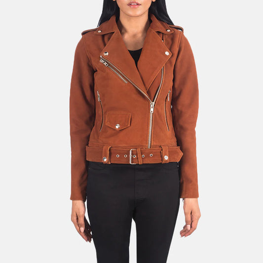 Ashen Grace Suede Biker Jacket