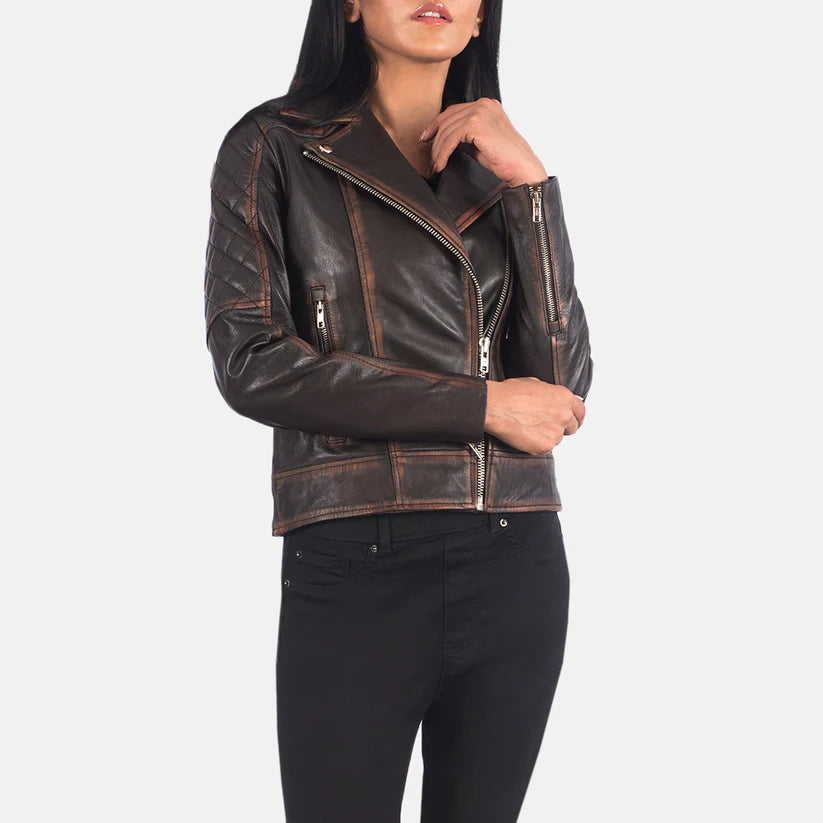 Crowned Ascent Biker Leather Jacket