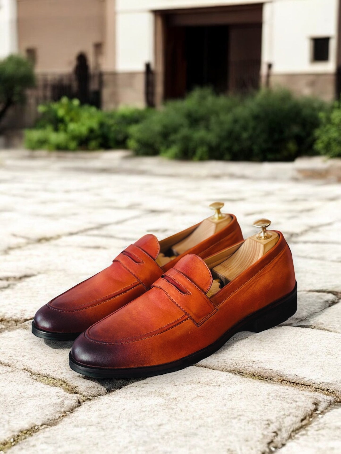 Sahara Ember – Patina Leather Penny Loafers