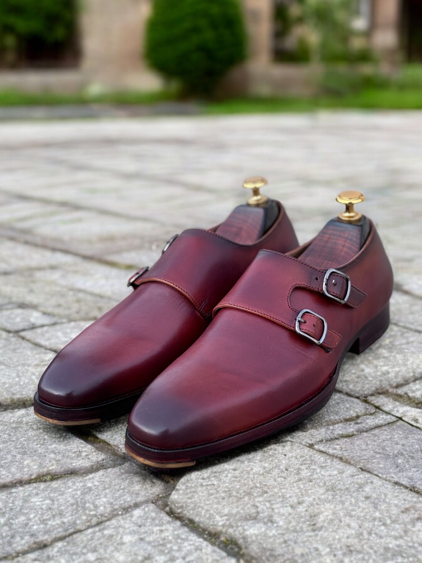 Bordeaux Regent – Double Monk Strap Leather Shoe