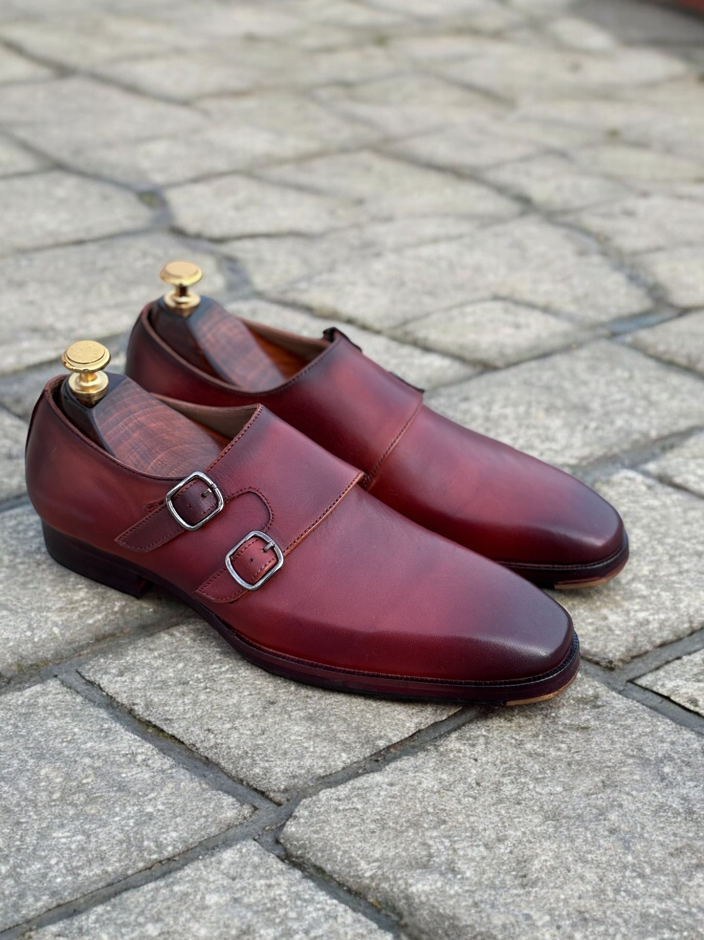 Bordeaux Regent – Double Monk Strap Leather Shoe