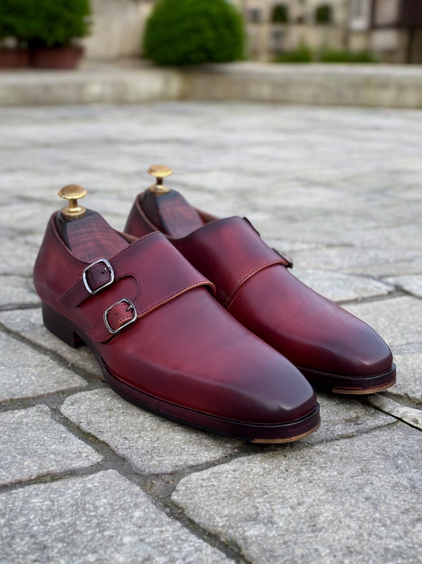 Bordeaux Regent – Double Monk Strap Leather Shoe