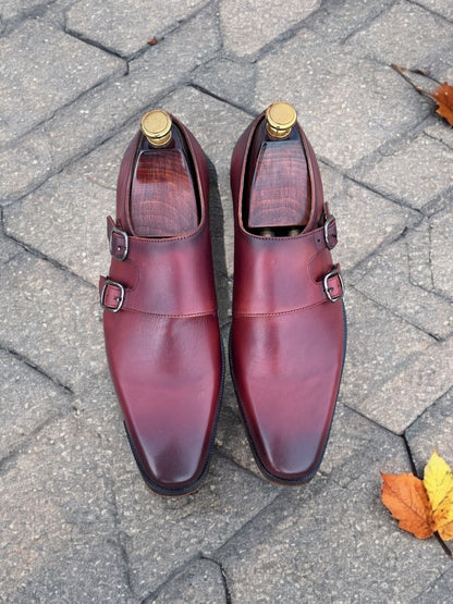 Bordeaux Regent – Double Monk Strap Leather Shoe