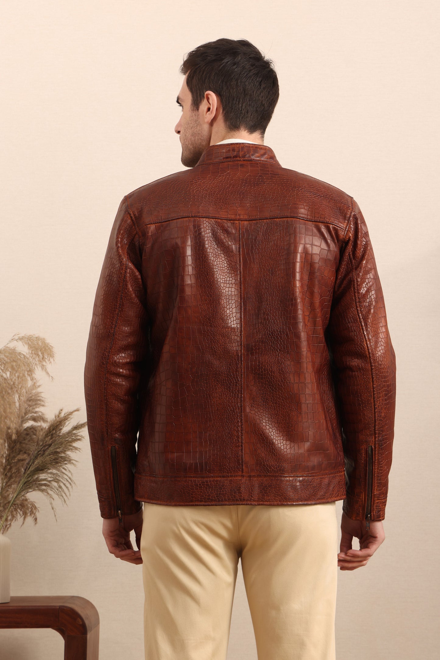 Sovereign Scale – Crocodile Embossed Leather Jacket