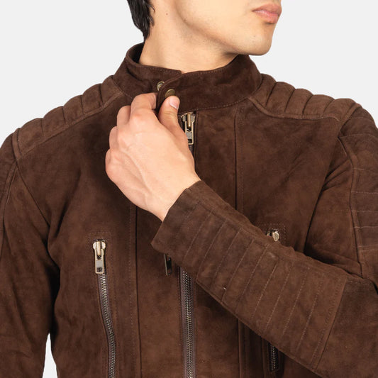 Crown-shard Suede Bikers Jacket