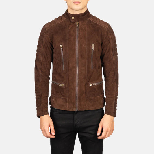 Crown-shard Suede Bikers Jacket