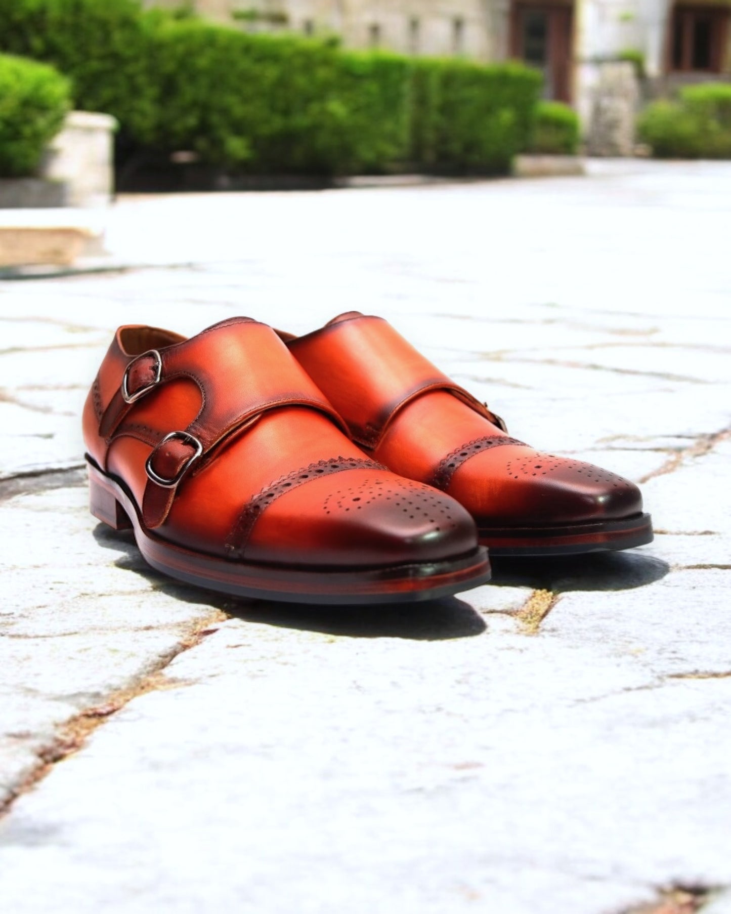Auburn Heritage – Cap Toe Double Monk Strap Leather Shoe