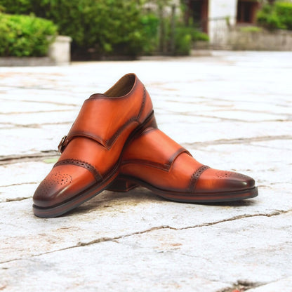 Auburn Heritage – Cap Toe Double Monk Strap Leather Shoe