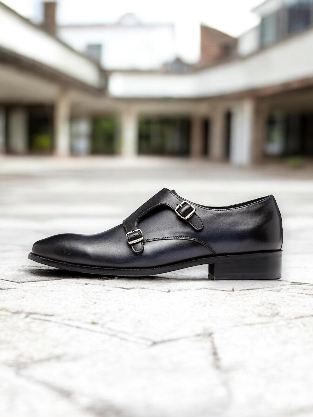 Noir Vanguard – Double Monk Strap Leather Shoe