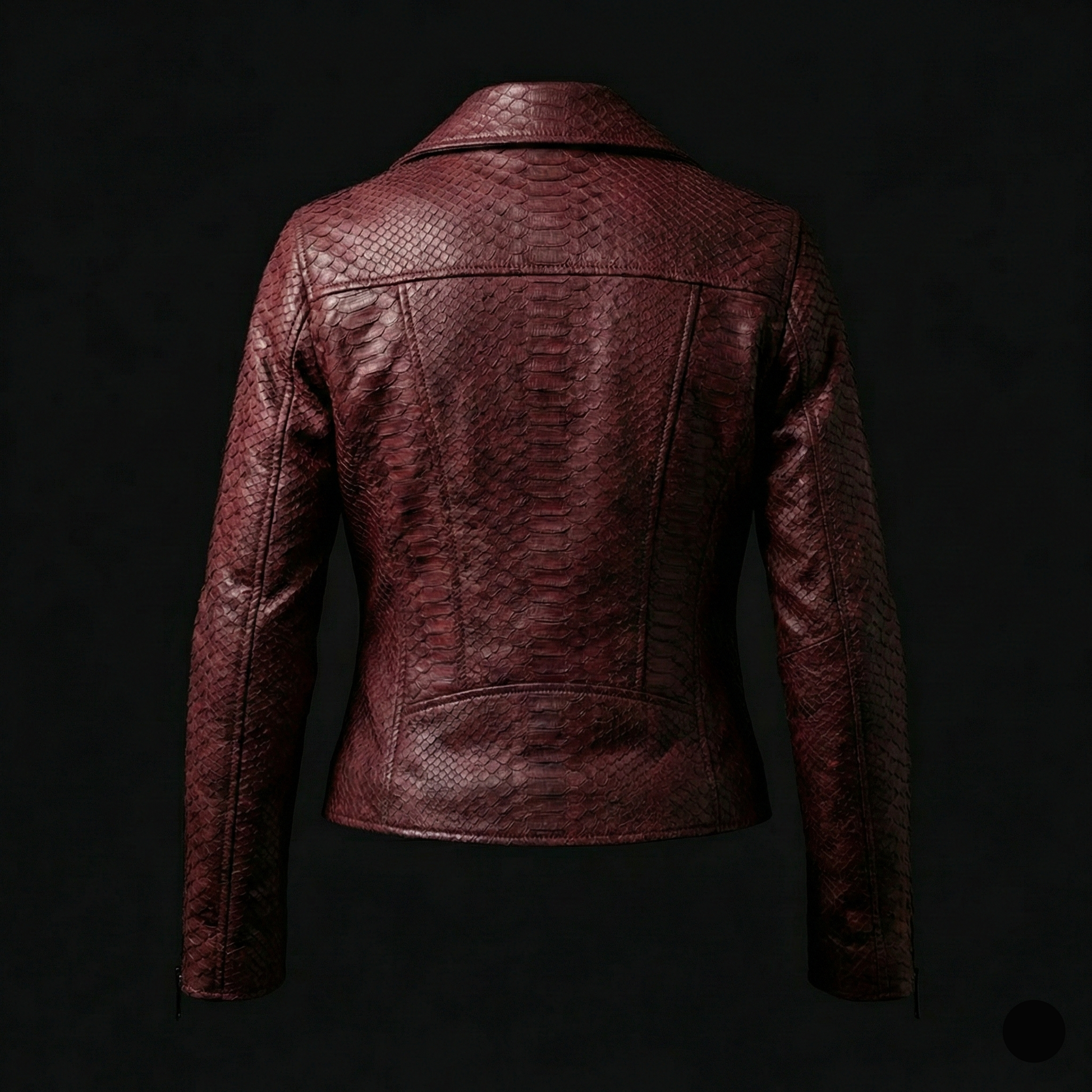 Brown leather jacket on a black background