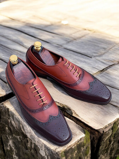 Chestnut Regent – Two-Tone Wingtip Leather Oxford