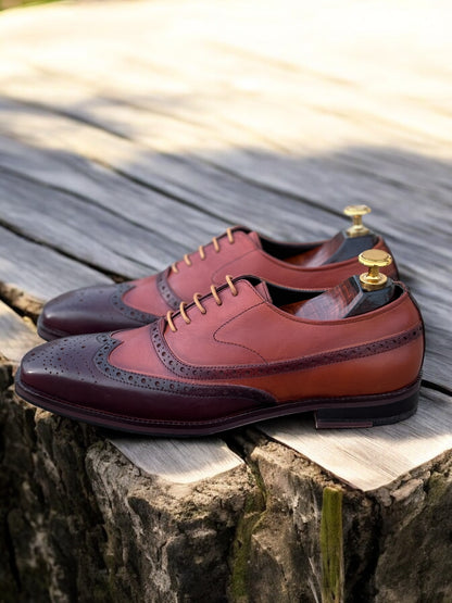 Chestnut Regent – Two-Tone Wingtip Leather Oxford