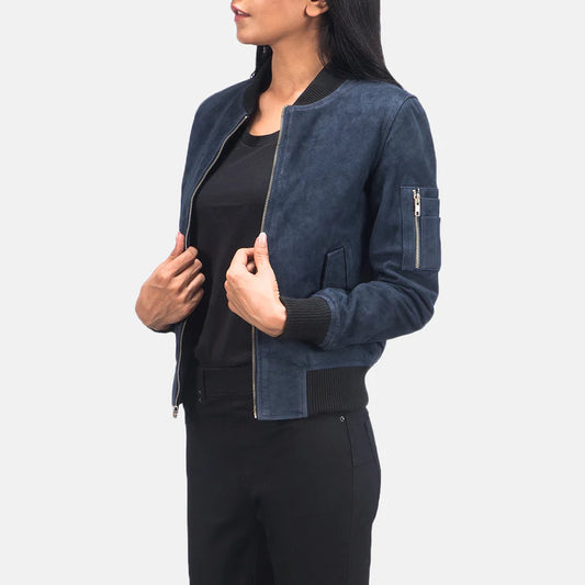 Sable Crown Suede Bomber Jacket