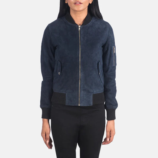 Sable Crown Suede Bomber Jacket