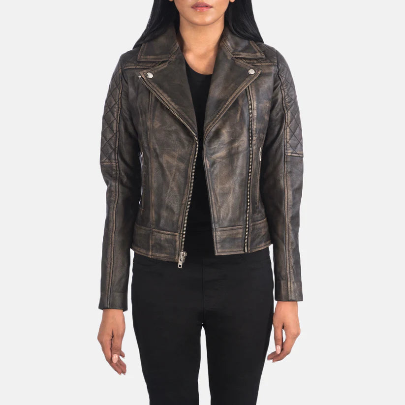 Crowned Ascent Biker Leather Jacket