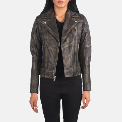 Crowned Ascent Biker Leather Jacket