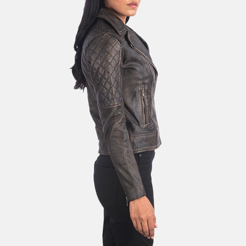 Crowned Ascent Biker Leather Jacket