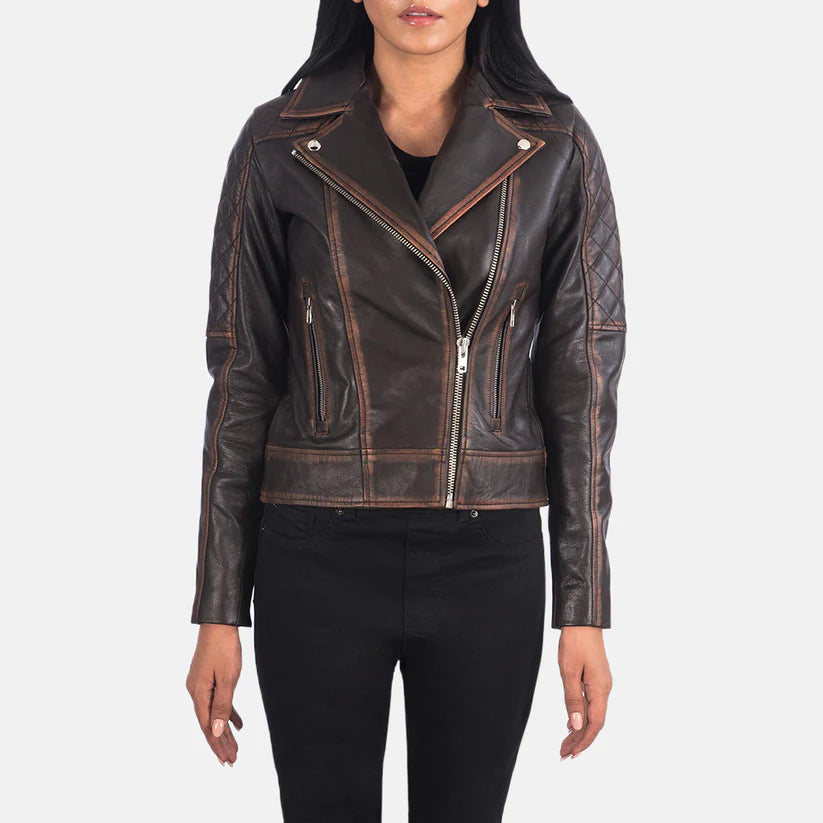 Crowned Ascent Biker Leather Jacket