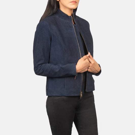 Velvet Edge - Suede Biker Jacket