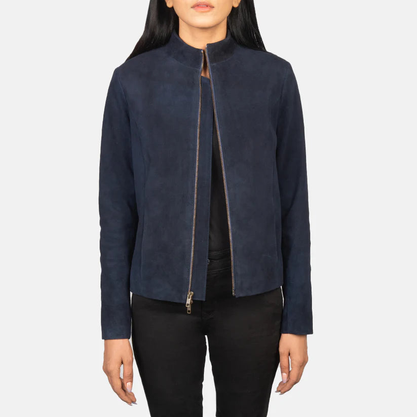 Velvet Edge - Suede Biker Jacket