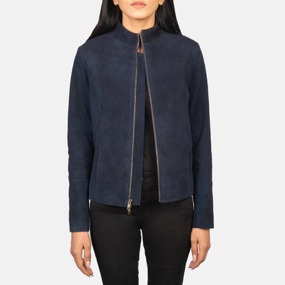 Velvet Edge - Suede Biker Jacket