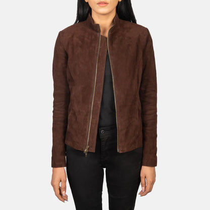 Velvet Edge - Suede Biker Jacket