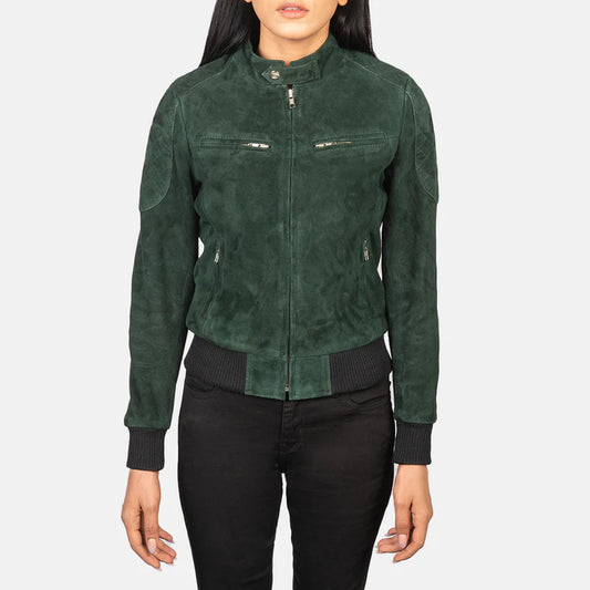 Velvet Reign Suede Bomber Jacket