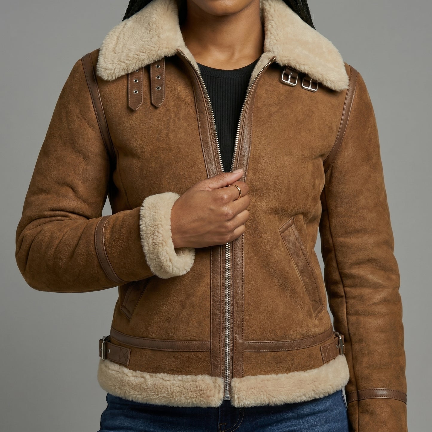 The Cognac Shearling Aviator