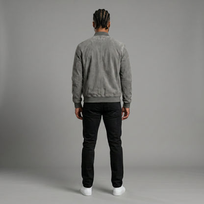 THE SLATE SUEDE BOMBER
