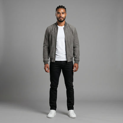 THE SLATE SUEDE BOMBER