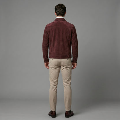 The Oxblood Suede Trucker