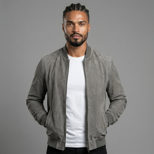 THE SLATE SUEDE BOMBER