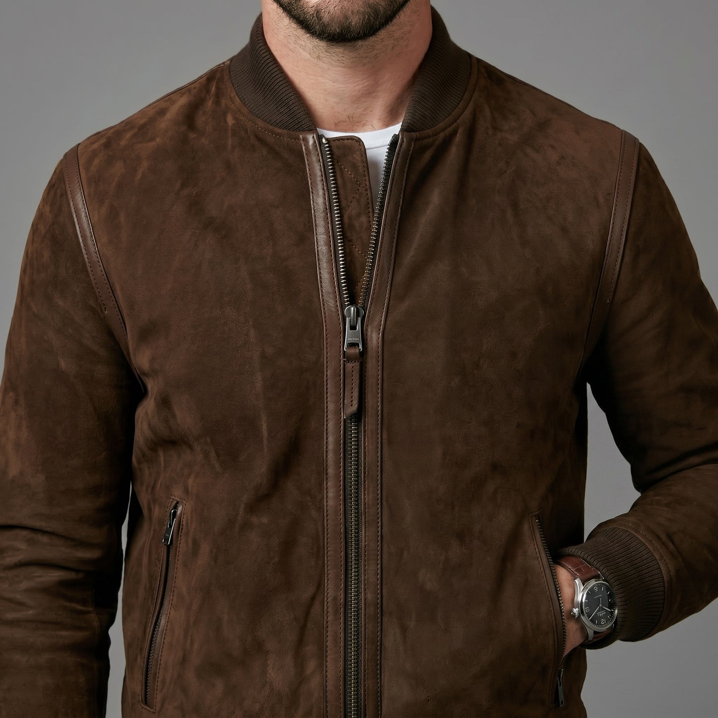 THE UMBER SUEDE BOMBER