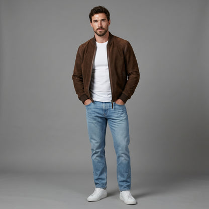 THE UMBER SUEDE BOMBER