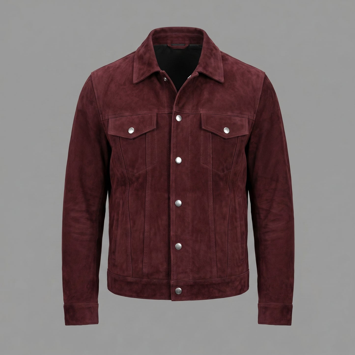 The Oxblood Suede Trucker